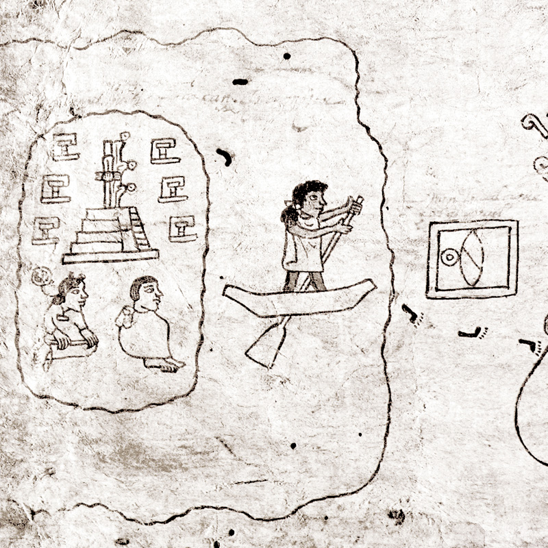 Departing Aztlán. From the 16th Century Codex Boturini.